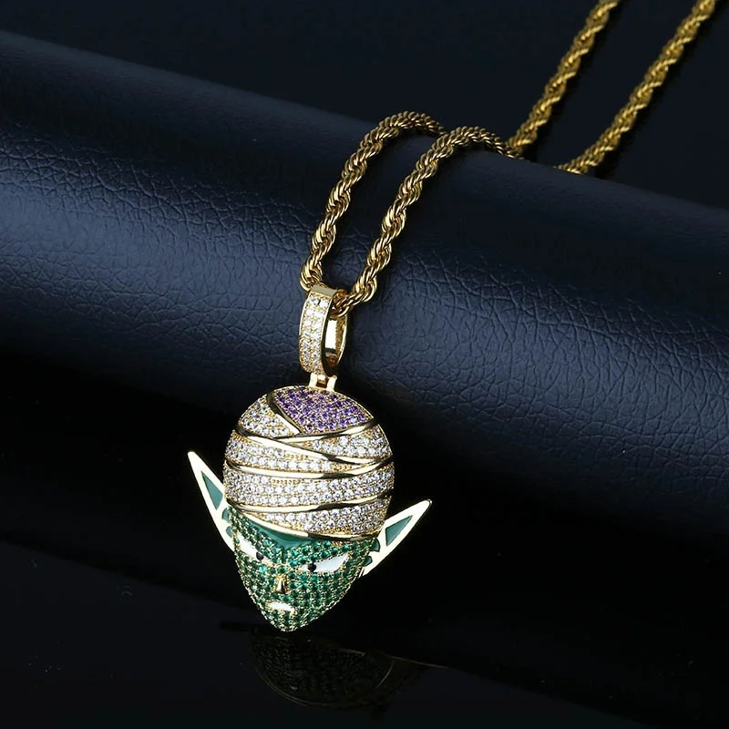 FDLK хип хоп ювелирные изделия Dragon Ball Iced Out цепи аниме Piccolo кулон кубический циркон уникальная цепочка с подвеской для мужчин женщин подарок