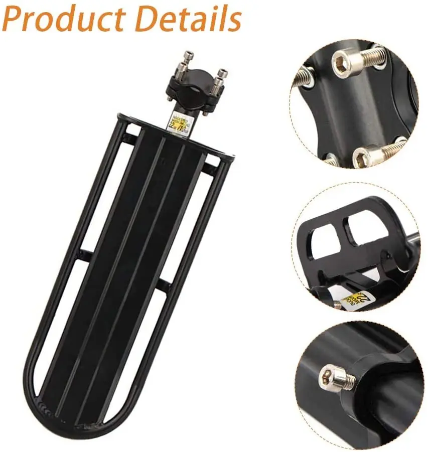 Черный велосипедный багажник выдвижной для велосипеда регулируемый кронштейн