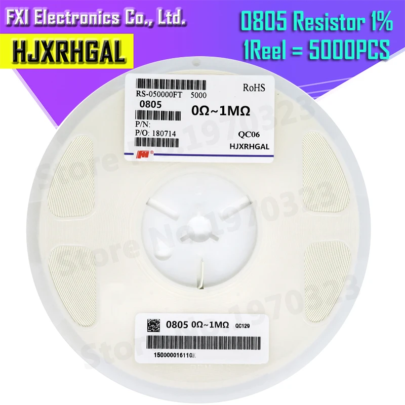 5000 шт. 0805 резистор SMD точность 1% 0 Ом ~ 10 м 1 к 2 100 150 220 330 1R 10R 100R 150R 220R 330R|Резисторы| |