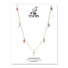 Ожерелье с цирконием S'STEEL из стерлингового серебра 925 пробы для женщин, Роскошные Разноцветные Подвески, ожерелье Plata 925 Para Mujer, ювелирные изделия