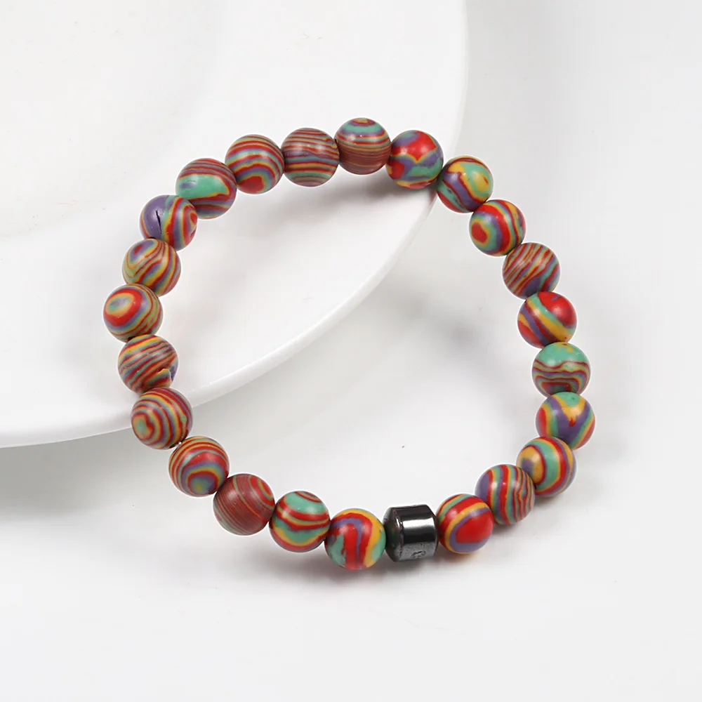 Браслет с бусинами из Малахита цилиндрические гематитовые браслеты