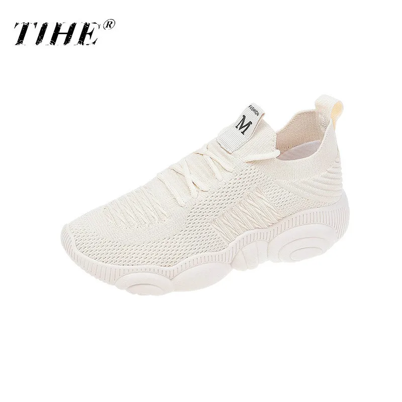 Женские сетчатые дышащие кроссовки плоская подошва на шнуровке светильник