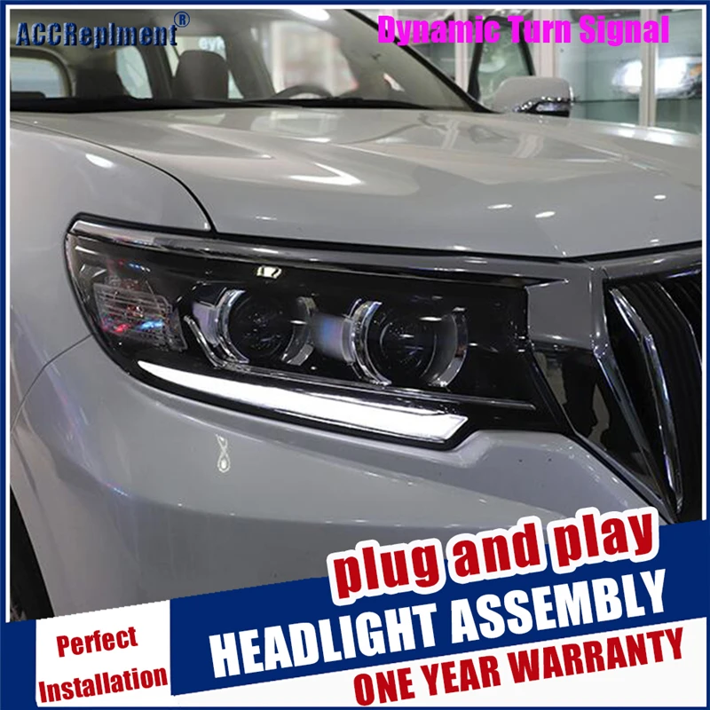 Фары головного света для Land Cruiser Prado фары 2020 2018 2019 h7 биксеноновые лучи линзы