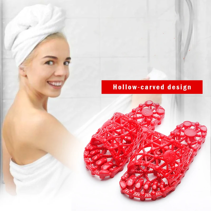 

Woman Foot Massage Slipper Household Lovers Home Shoes Women Indoor Shower Room Non-slip Water Leak Keep Foot Dry Summer Slipper