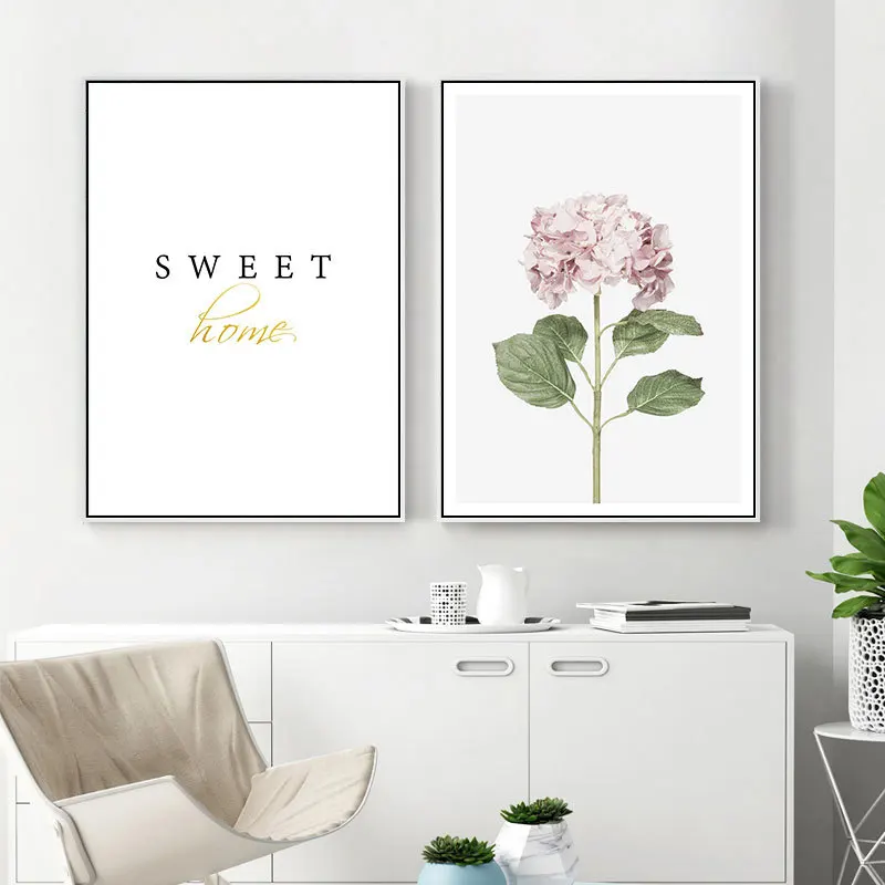 Картина на холсте с изображением розового кактуса и зеленых растений - купить по