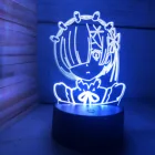 Аниме Rem Re Zero Figure Night светильник Led Touch Sensor изменение цвета Детский светильник для украшения спальни настольная 3d лампа Манга подарок