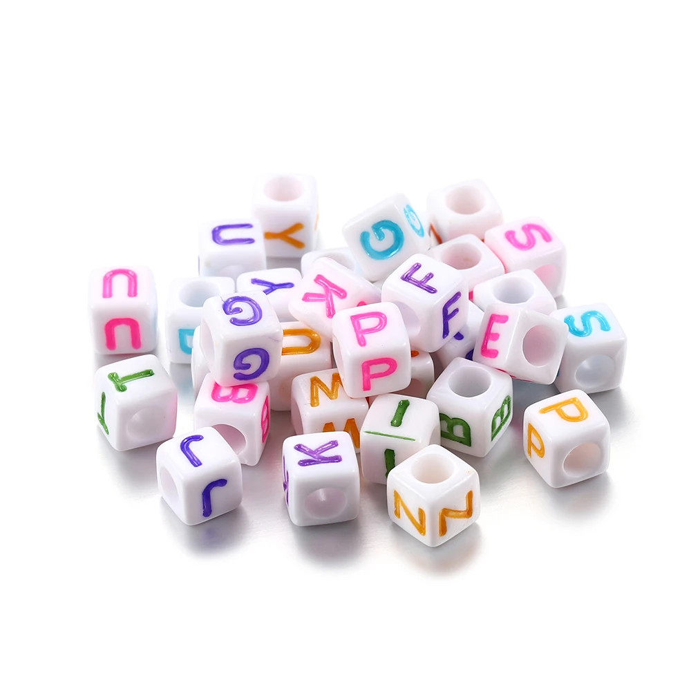120 шт Смешанные акриловые квадратные буквы алфавита свободные бусины для DIY