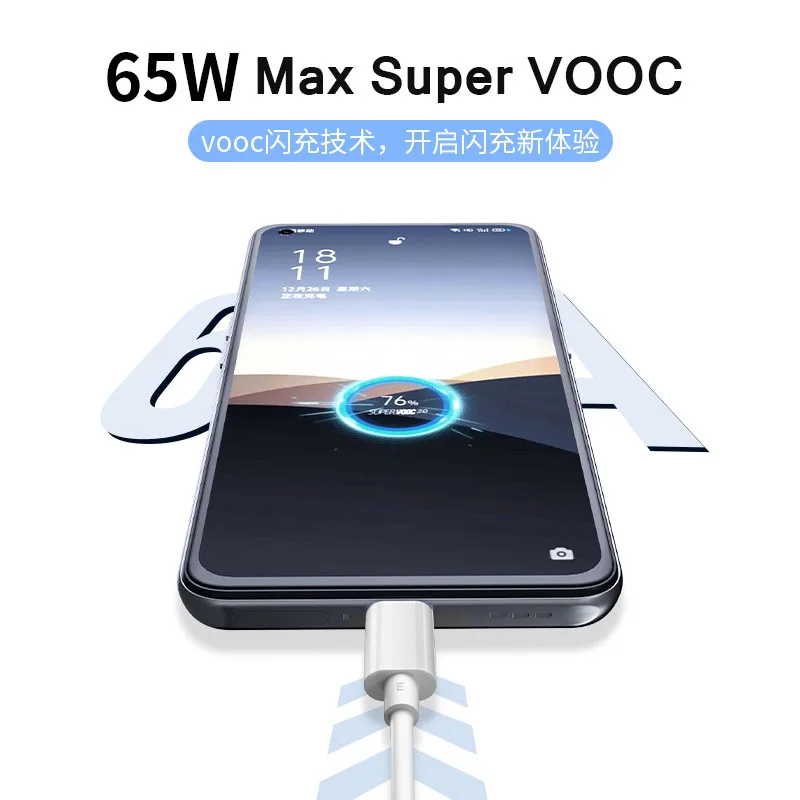 Кабель USB C 65 Вт 6 А кабель для быстрой зарядки SuperVOOC OPPO R17 Find X X2 X3 Reno 5 4SE A91 F19 Realme Oneplus