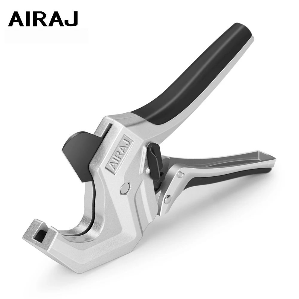 

Резак для труб AIRAJ с храповым механизмом, резак для труб одной рукой для резки пластиковых шлангов 1-1/4 дюйма из ПВХ, PEX, PPR