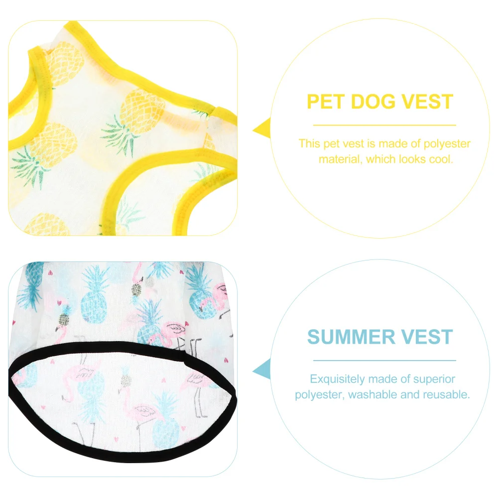 

3pcs Puppy Sleeveless Shirts Pet Clothes Dog Pullover Shirts Printed Pet Shirts
