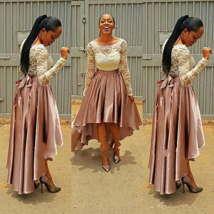 Высокая Низкая розовое платье на выпускной кружевное коктейльное Топ платья для