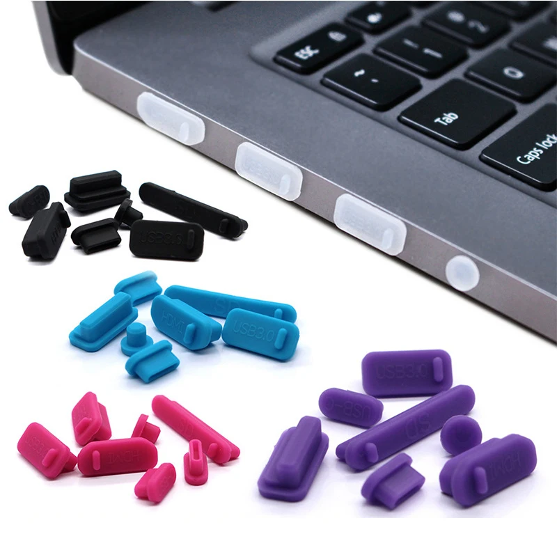 13pcs/set Colorful Silicone Anti Dust Plug Cover Stopper Laptop dust plug laptop dustproof usb Computer Accessories | Мобильные