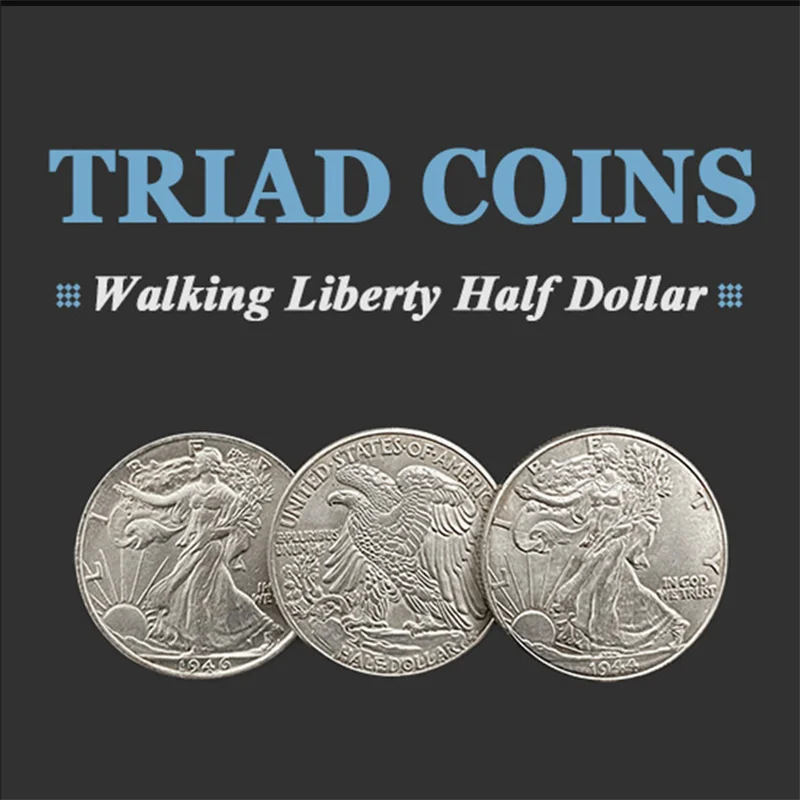 Triad монеты (Walking Liberty Half Dollar gimick) магические трюки сцена крупным планом
