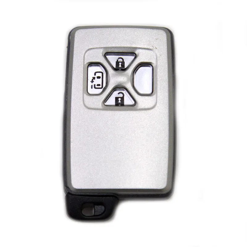 Серебряный чехол для автомобильного ключа с 3 кнопками и левой раздвижной