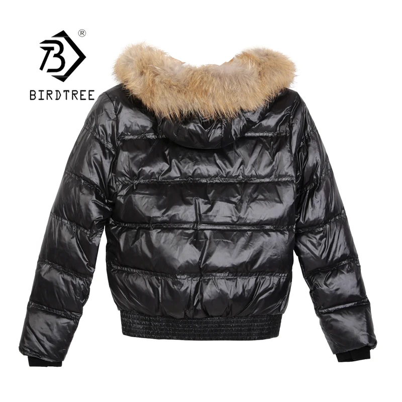 Women Real Fur Collar Duck Down Jacket Female Winter Thick Short Korean Puffer Coat Warm Windproof Outwear Hooded C11317P