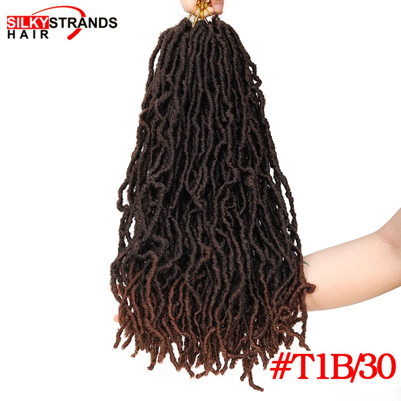T1B/30 Мягкие Dread Bobbi Boss Nu Locs крючком волосы 18 дюймов 20 прядей/упаковка Омбре Faux Locs синтетические косички для наращивания волос - Цвет: T1B/30