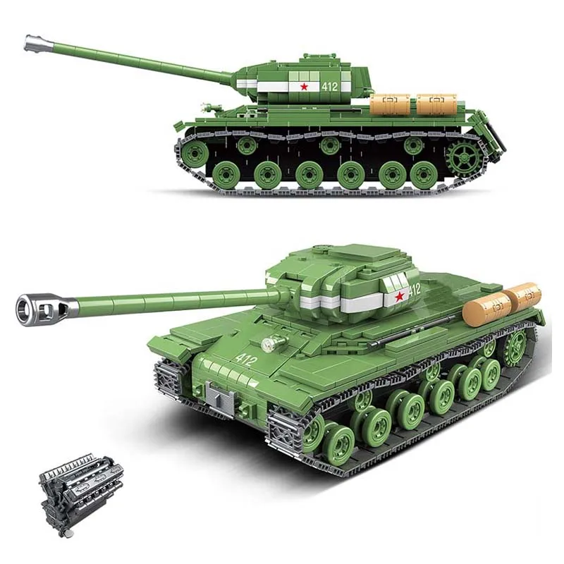 

1063 шт., Детский конструктор «тяжелый танк»