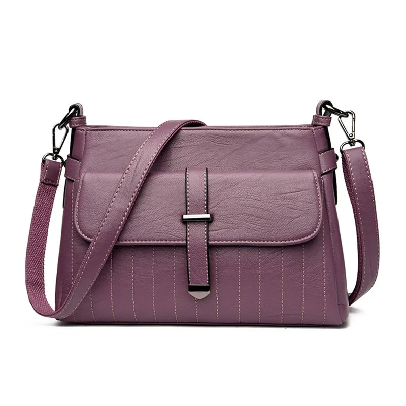 PURPLE Новые роскошные сумки с одной стрелкой, женские кожаные сумки, дизайнерские сумки через плечо, Женская Повседневная сумка для женщин, Bolso Muje Sac - Цвет: PURPLE