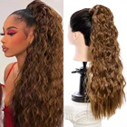 YR синтетические 24-дюймовые накладные волосы Кукуруза, Длинные накладные волосы, прямой синтетический конский хвост, термостойкий шиньон