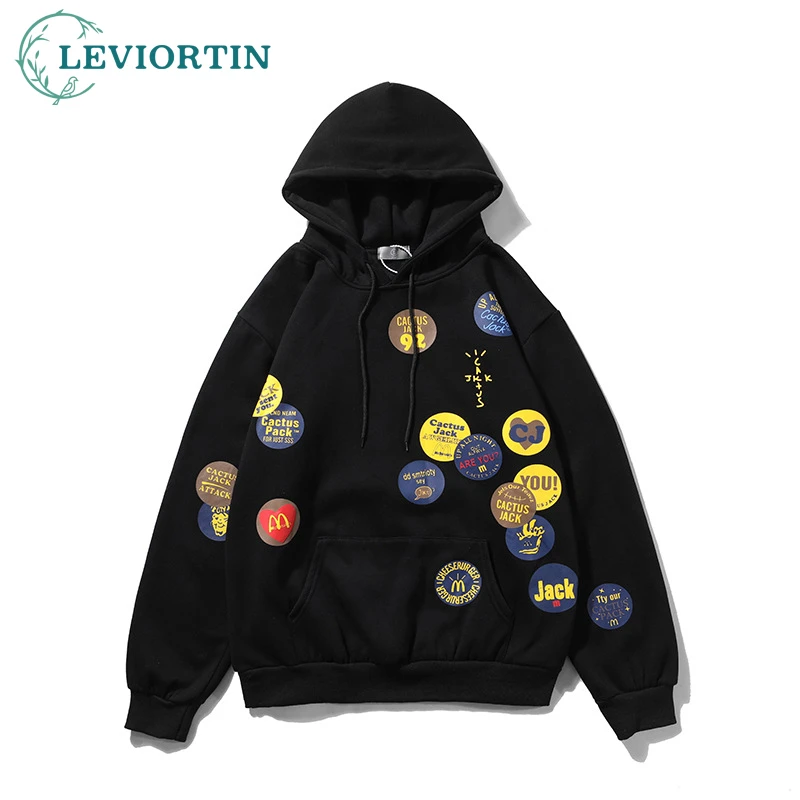 

Толстовка Мужская/женская с капюшоном, Модный повседневный свитшот с эффектом потертости, Трэвис Скотт, кактус Джек, в стиле хип-хоп, Осень-з...