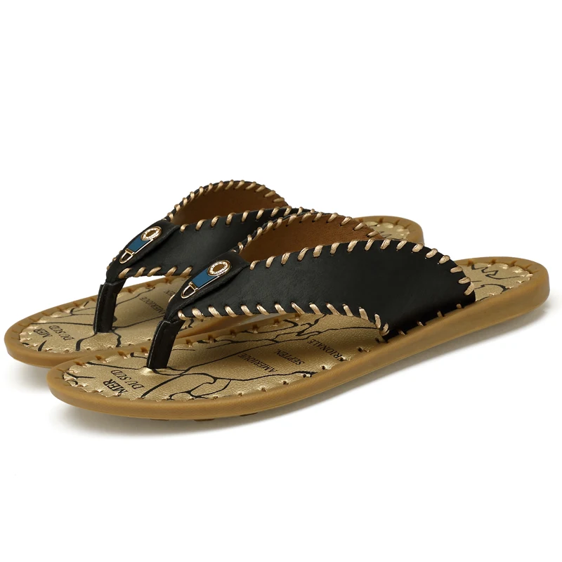 Тапочки для подростков Вьетнамки мужчин Мягкая дизайнерский шлепанцы Сезон лето