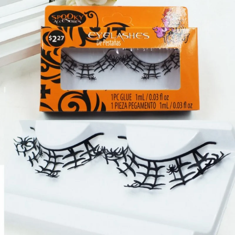 Макияж на Хэллоуин Накладные ресницы ручной работы бабочка птица паук форма