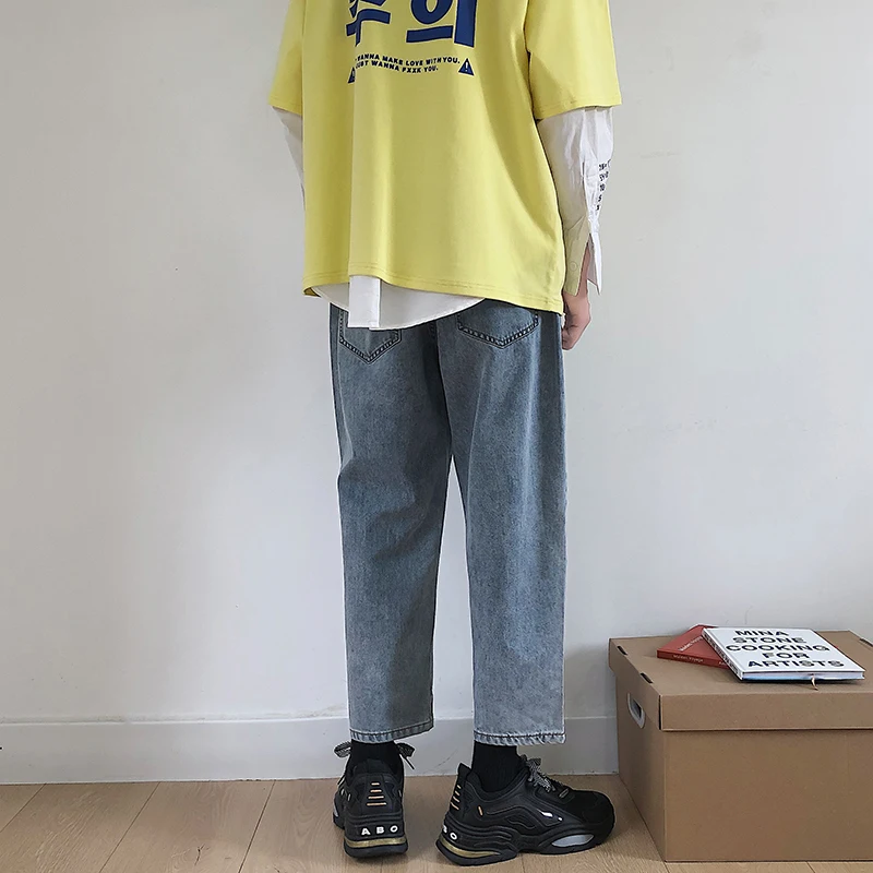 2019 весна и осень Новый Hong стиль популярно среди молодежи джинсы мужские