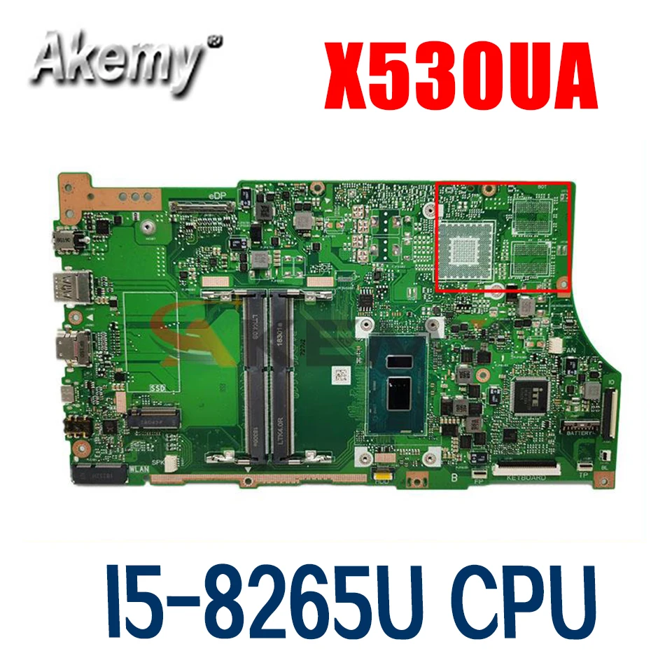 

Для ASUS VivoBook S15 S530U S530UA X530U X530UA X530UN материнская плата для ноутбука с I5-8265U CPU GM X530UA оригинальная материнская плата