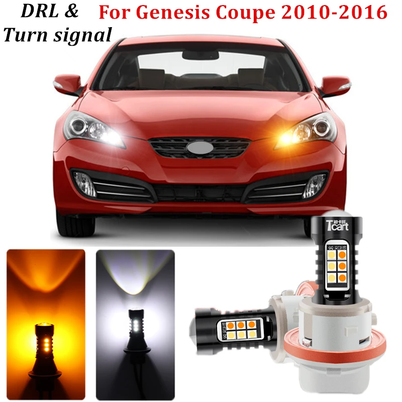 Lámpara LED de señal de giro DRL para coche, luz de conducción diurna, para Hyundai Genesis Coupe 2010, 2011, 2012, 2013, 2014, 2015, 2016
