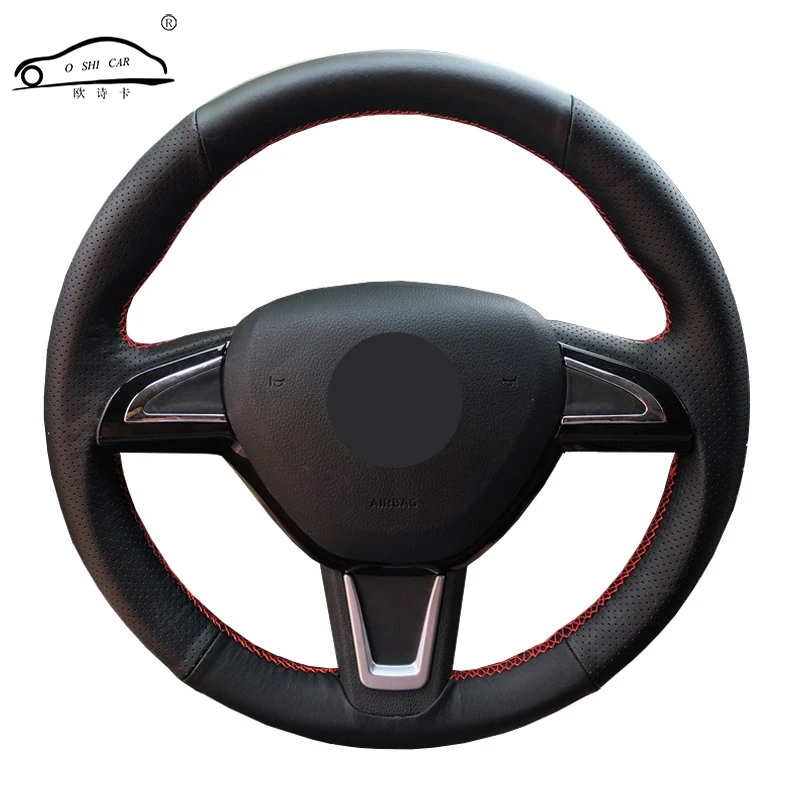 Оплетка рулевого колеса для Skoda Yeti 2014 2015 2016 Rapid 2015/Чехлы автомобиля чехлы на руль