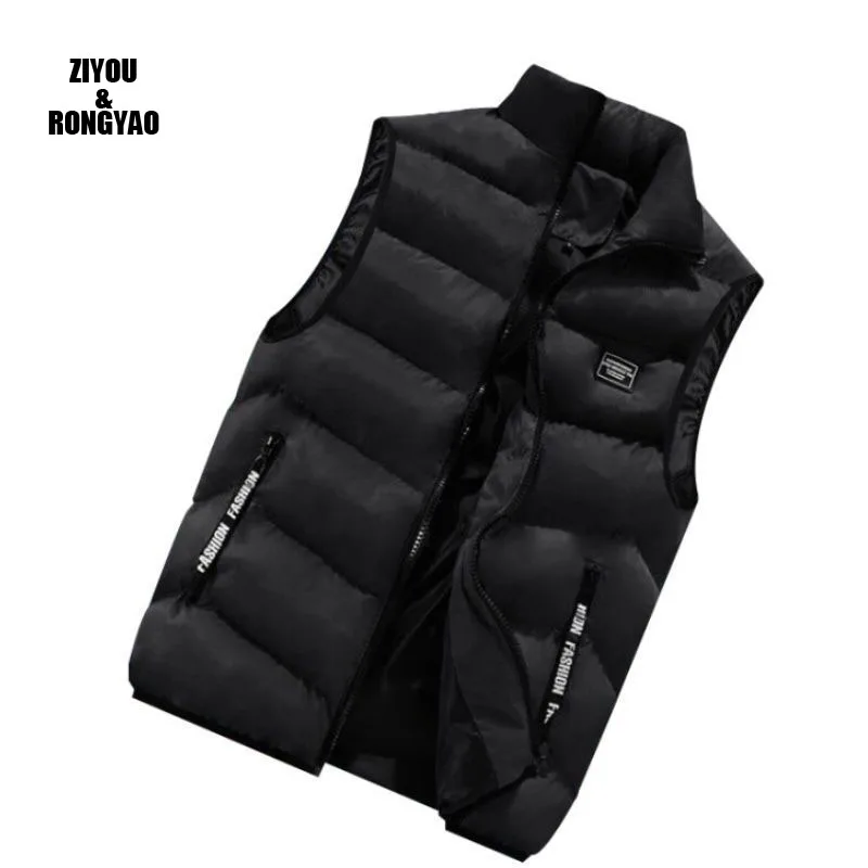 

Winter men vest fashion fallow warm thickness sleeveless stand-up collar zip-up pocket windproof thermal insulation fabric