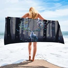 Бытовое полотенце из микрофибры с принтом в виде животных для взрослых, банное полотенце, спортивное полотенце для йоги, индивидуальное полотенце