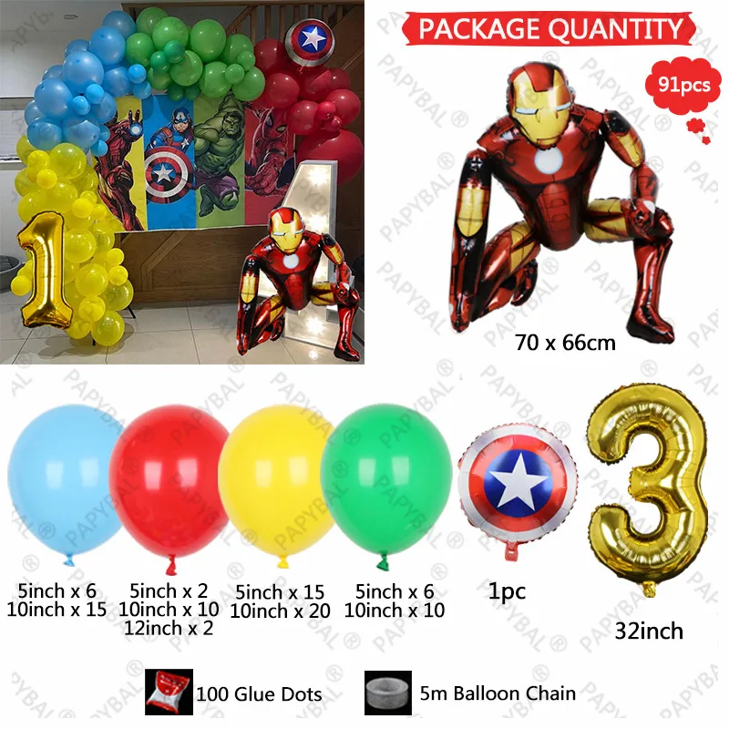 91 шт. 3D воздушные шары из фольги Человек-паук | Дом и сад