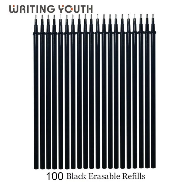 Black ink 50 шт./компл. офисная гелевая ручка стержень со стираемыми чернилами стержень ручки со стираемыми чернилами моющиеся ручка 0,5 мм синего цвета с черными чернилами школы канцелярские принадлежности - Цвет: Black ink