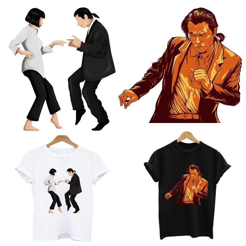 

Pulp Fiction stripes heat-sensitive Patches appliques thermo stickers on clothes iron on transfers for clothing custom patch top