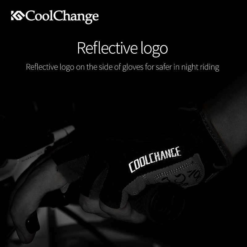 Велосипедные перчатки CoolChange с открытыми пальцами противоударные дышащие
