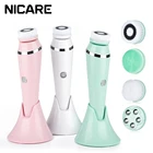 Щетка для чистки лица NICARE 4 в 1, перезаряжаемая электрическая Водонепроницаемая звуковая щетка для отшелушивания лица, Набор щеток для ухода за кожей