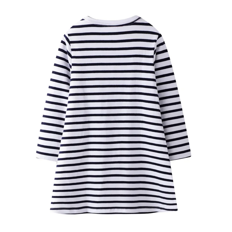 Girls Long Sleeve Dress SAILEROAD Brand Animal Applique Children Party Dresses Cotton for Kids Clothes 2020 Autumn | Детская одежда и