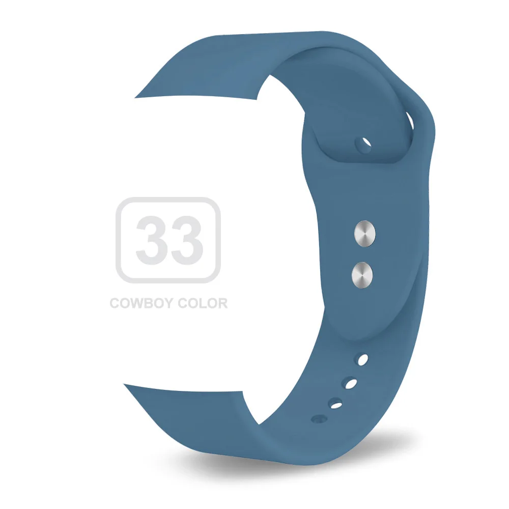 Мягкий силиконовый сменный спортивный ремешок для 38 мм Apple Watch Series1 2 3 4 5 42 мм наручный браслет ремешок для iWatch Sports Edition - Цвет ремешка: Denim Blue