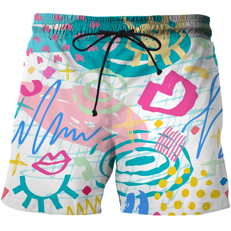 Men Swimsuit Pants Summer Men's Creative Personality Printed Beach Shorts Quick-drying Swimming Trunks Custom Sports Board Short