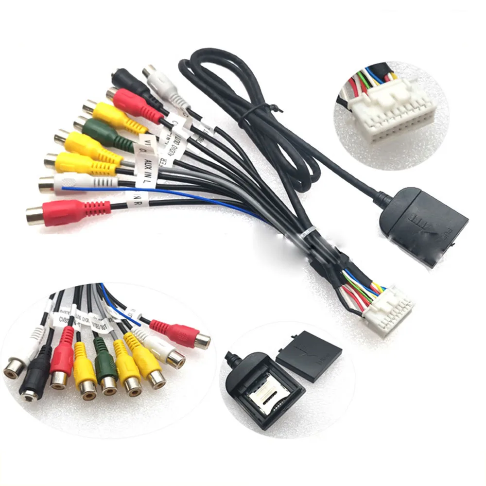 Автомобильный линейный адаптер Gometer 20 контактов 8 RCA многофункциональный