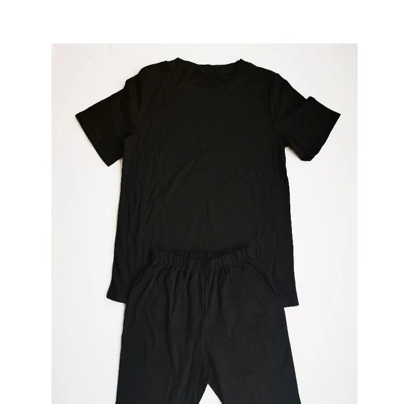 

2021 summer new fashion casual pure color cotton sports suit 2-piece set