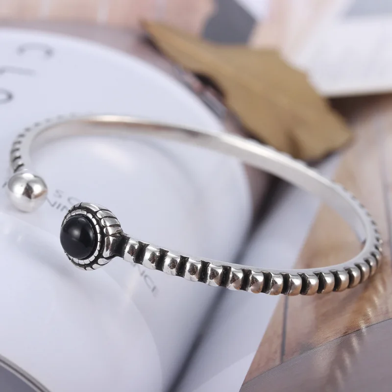 

MEYRROYU 925 Sterling Silver 2021 New Retro Classic Fashion Bracelet Ladies Birthday Party Jewelry Open Bangle Adjustable