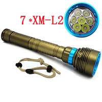 waterproof led diving flashlight 7 x xml t6 xm l2 8400lm 3 modes 70w underwater 100m torch use 18650 26650 battery