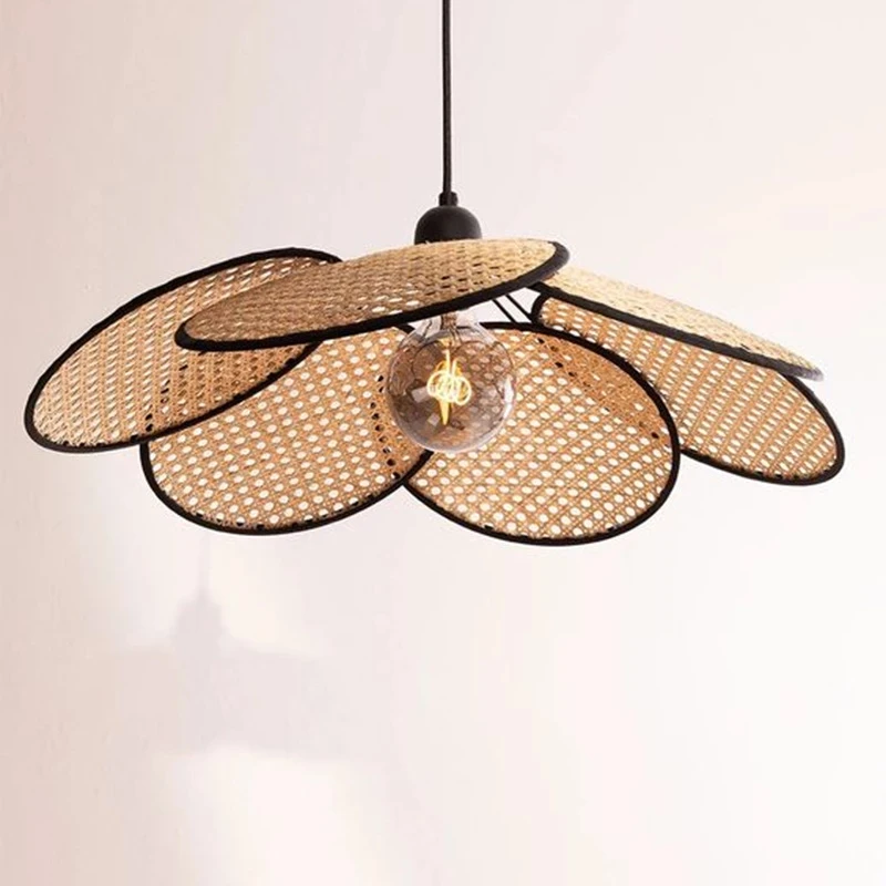 Modern 2021 Rattan Lampshade Pendant Lights Spot Wicker Classic Living Dining Room Bedroom Furniture Home Decor Hanging Fixture