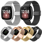 Для Fitbit Versa 3, металлические браслеты из нержавеющей стали Fitbit Versa, Миланская петля для Fitbit Sense Fitbi Versa3, аксессуары для умных часов