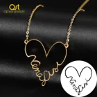 Индивидуальное ожерелье для детей с рисунком, детское художественное ожерелье сделай сам с именем сердца, ювелирные изделия на заказ, рождественский подарок для ребенка