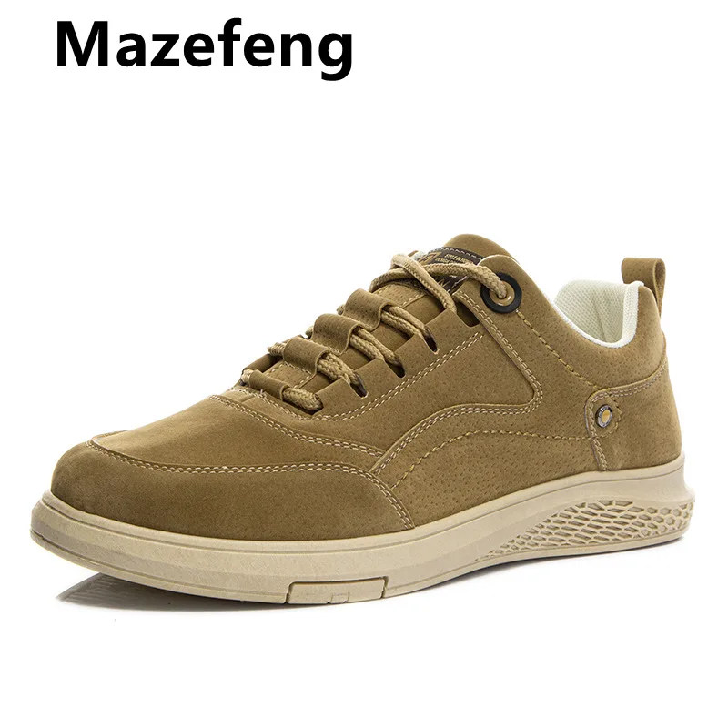 

Men High Quality Leather Boots Male Spring Casual Motorcycle Ankle Botas Hombre Men Lace-Up Basic Boots Man Fashion Men Boots