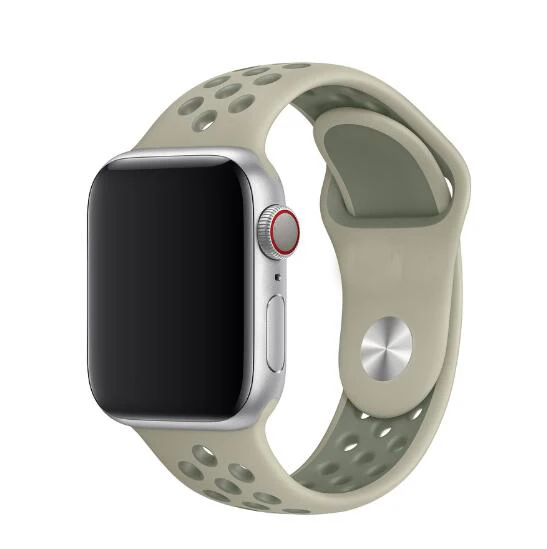 Ремешок для apple watch 42 мм 38 мм 40 мм 44 мм резиновый спортивный ремешок для iwatch 4 3 2 1 серия 5 - Цвет ремешка: fog green