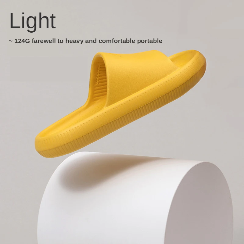 

Summer Couple Slippers Solid Color Thick-soled Fashion Unisex Beach Shoes Indoor Bathroom Bathing Waterproof Flip-flop TX248